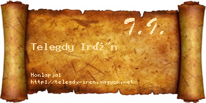Telegdy Irén névjegykártya